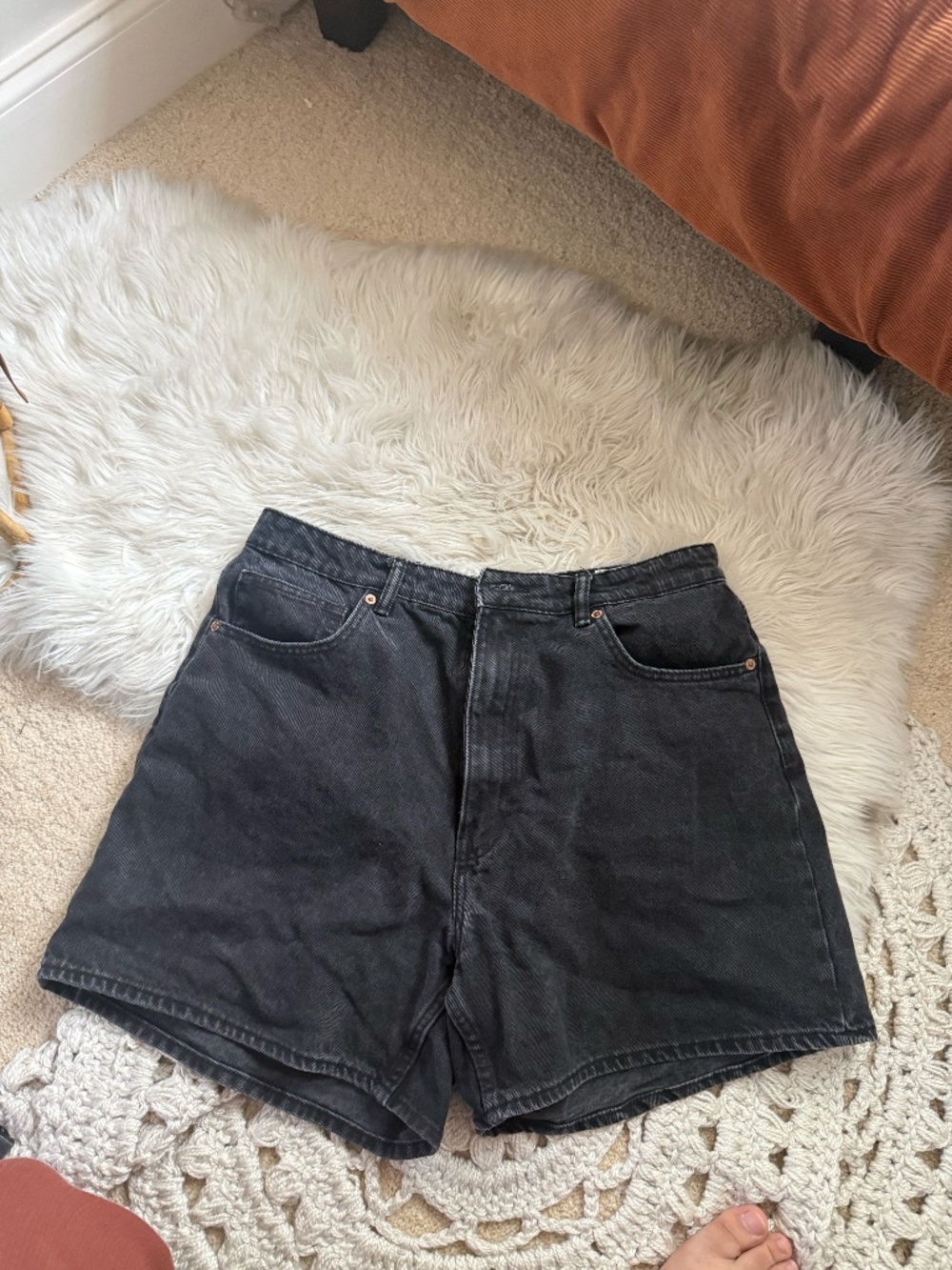 Zara Black Denim Jorts Vintage Style Size 14